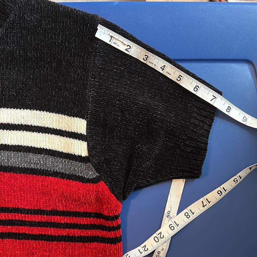 Vintage 90’s New Moves Acrylic Stripes Crop Sweater Top - Picture 9 of 11